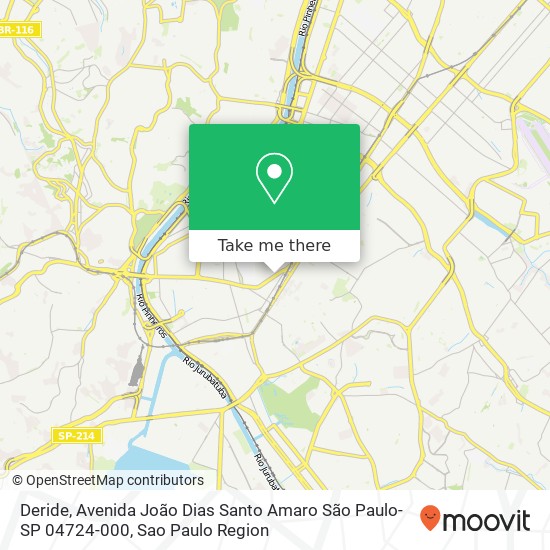 Mapa Deride, Avenida João Dias Santo Amaro São Paulo-SP 04724-000