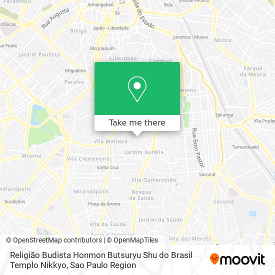 Religião Budista Honmon Butsuryu Shu do Brasil Templo Nikkyo map