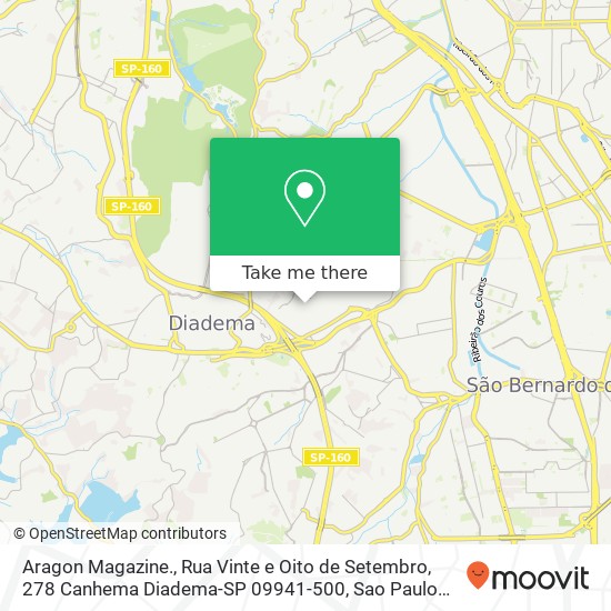 Mapa Aragon Magazine., Rua Vinte e Oito de Setembro, 278 Canhema Diadema-SP 09941-500