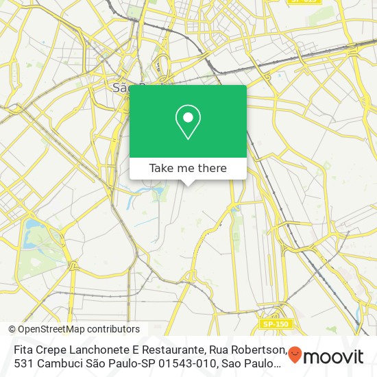 Mapa Fita Crepe Lanchonete E Restaurante, Rua Robertson, 531 Cambuci São Paulo-SP 01543-010