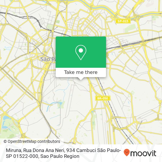 Mapa Miruna, Rua Dona Ana Neri, 934 Cambuci São Paulo-SP 01522-000