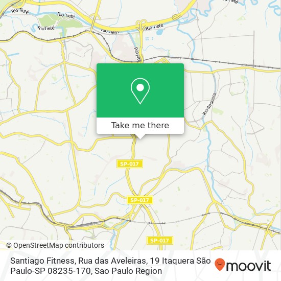 Mapa Santiago Fitness, Rua das Aveleiras, 19 Itaquera São Paulo-SP 08235-170