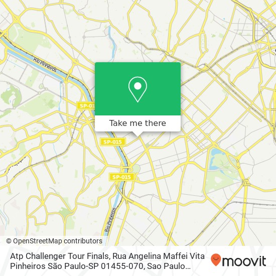 Mapa Atp Challenger Tour Finals, Rua Angelina Maffei Vita Pinheiros São Paulo-SP 01455-070