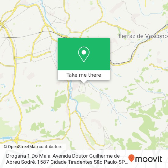 Mapa Drogaria 1 Do Maia, Avenida Doutor Guilherme de Abreu Sodré, 1587 Cidade Tiradentes São Paulo-SP 08490-010