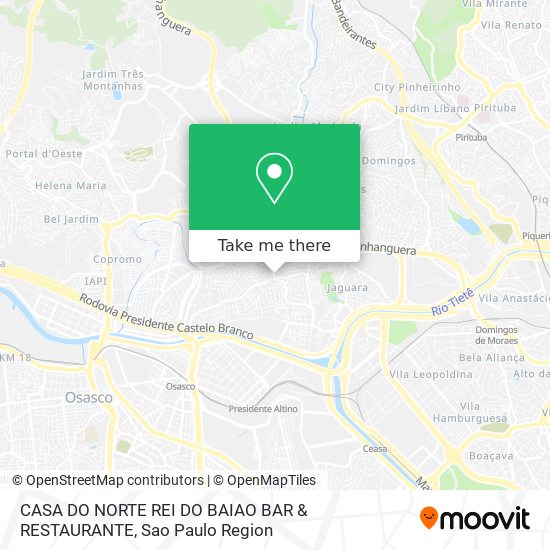 Mapa CASA DO NORTE REI DO BAIAO BAR & RESTAURANTE