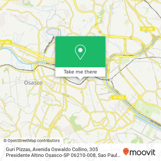 Mapa Guri Pizzas, Avenida Oswaldo Collino, 305 Presidente Altino Osasco-SP 06210-008