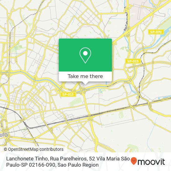 Lanchonete Tinho, Rua Parelheiros, 52 Vila Maria São Paulo-SP 02166-090 map