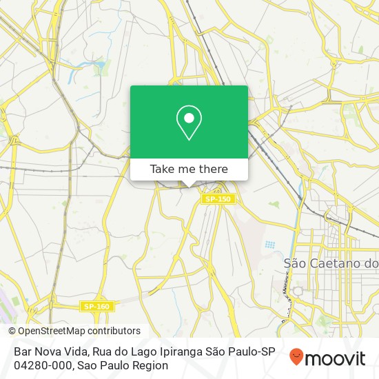 Bar Nova Vida, Rua do Lago Ipiranga São Paulo-SP 04280-000 map