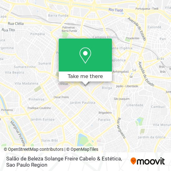 Mapa Salão de Beleza Solange Freire Cabelo & Estética