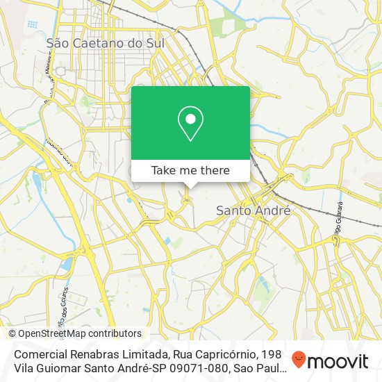 Mapa Comercial Renabras Limitada, Rua Capricórnio, 198 Vila Guiomar Santo André-SP 09071-080