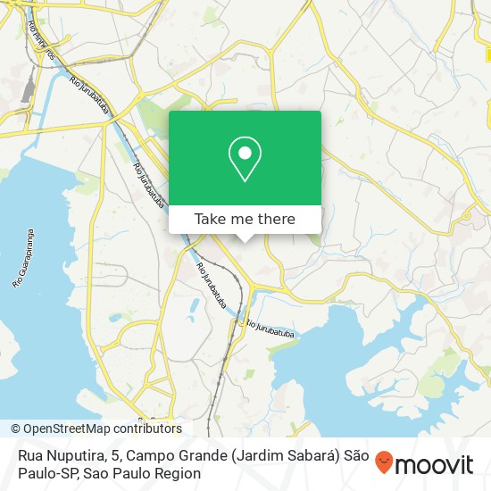 Mapa Rua Nuputira, 5, Campo Grande (Jardim Sabará) São Paulo-SP