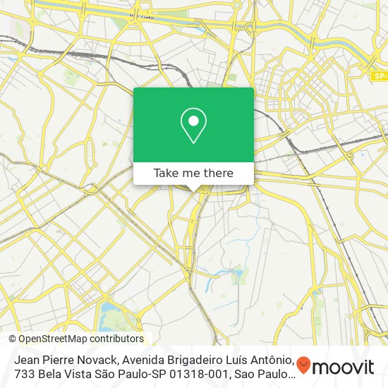 Mapa Jean Pierre Novack, Avenida Brigadeiro Luís Antônio, 733 Bela Vista São Paulo-SP 01318-001