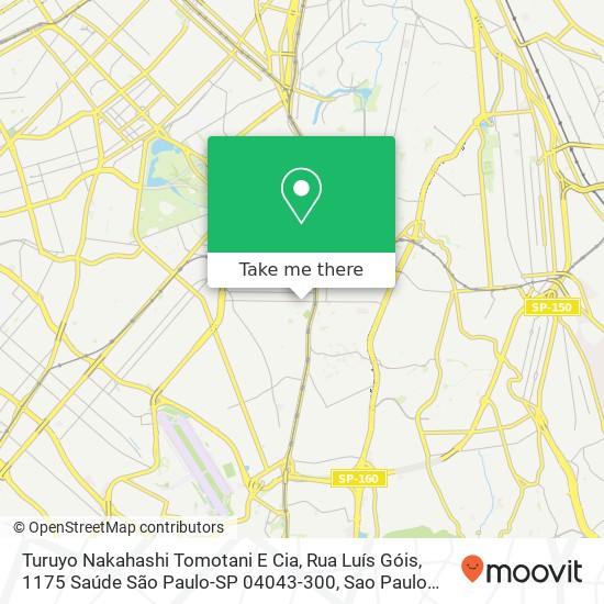 Mapa Turuyo Nakahashi Tomotani E Cia, Rua Luís Góis, 1175 Saúde São Paulo-SP 04043-300