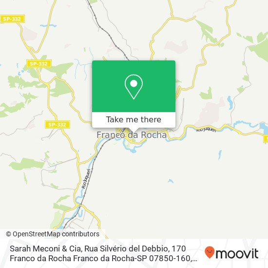 Mapa Sarah Meconi & Cia, Rua Silvério del Debbio, 170 Franco da Rocha Franco da Rocha-SP 07850-160