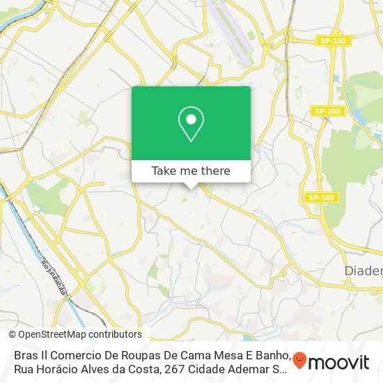 Mapa Bras Il Comercio De Roupas De Cama Mesa E Banho, Rua Horácio Alves da Costa, 267 Cidade Ademar São Paulo-SP 04401-000