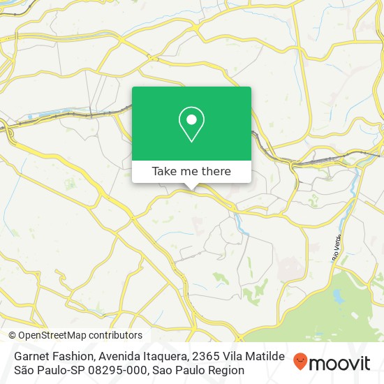 Mapa Garnet Fashion, Avenida Itaquera, 2365 Vila Matilde São Paulo-SP 08295-000