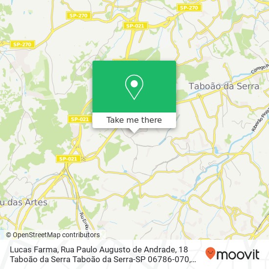 Mapa Lucas Farma, Rua Paulo Augusto de Andrade, 18 Taboão da Serra Taboão da Serra-SP 06786-070