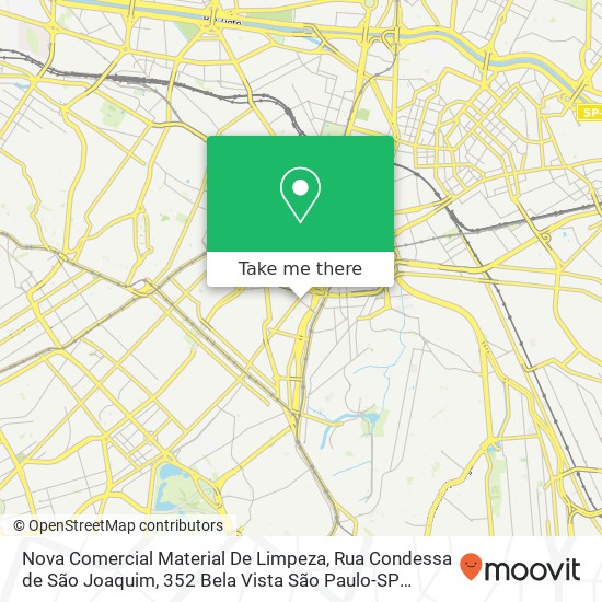 Mapa Nova Comercial Material De Limpeza, Rua Condessa de São Joaquim, 352 Bela Vista São Paulo-SP 01320-000