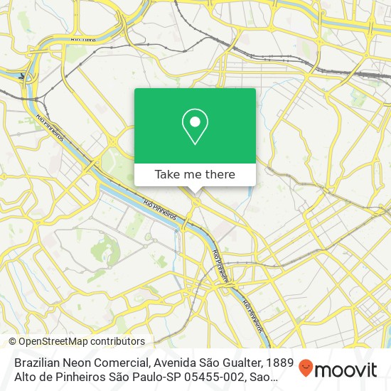 Mapa Brazilian Neon Comercial, Avenida São Gualter, 1889 Alto de Pinheiros São Paulo-SP 05455-002
