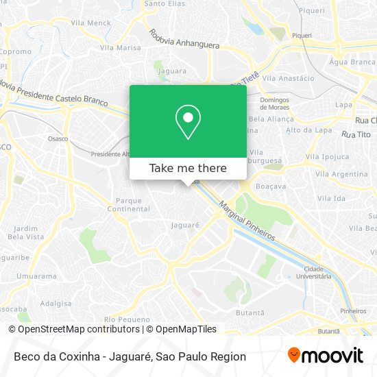 Beco da Coxinha - Jaguaré map