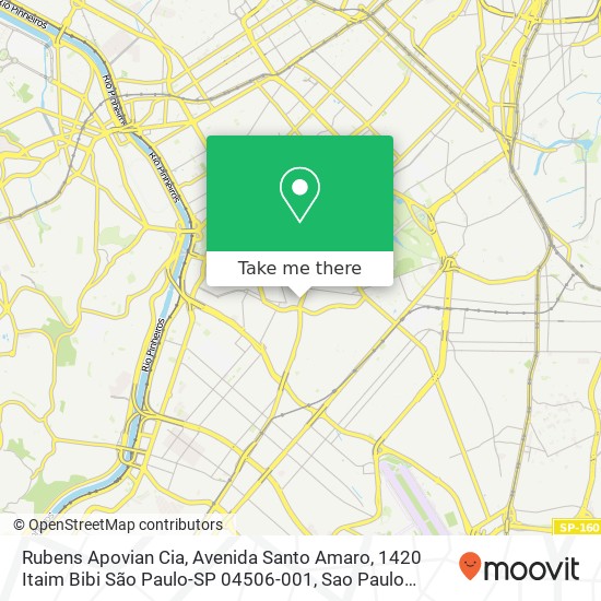Mapa Rubens Apovian Cia, Avenida Santo Amaro, 1420 Itaim Bibi São Paulo-SP 04506-001