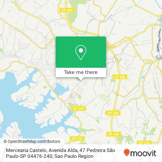 Mapa Mercearia Castelo, Avenida Alda, 47 Pedreira São Paulo-SP 04476-240