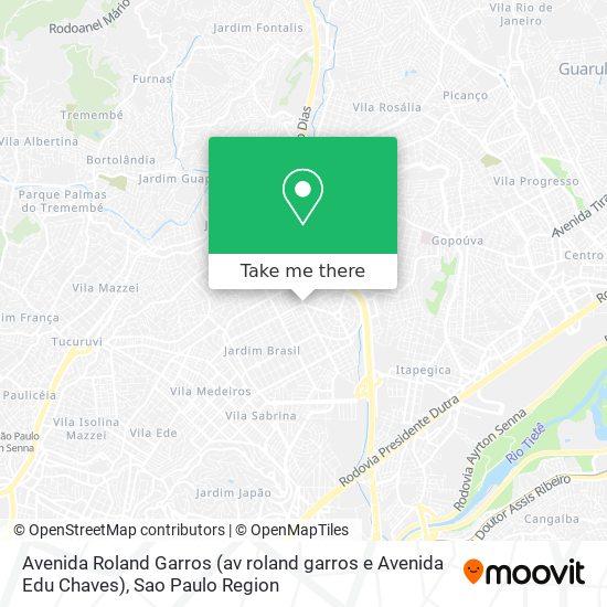 Mapa Avenida Roland Garros (av roland garros e Avenida Edu Chaves)