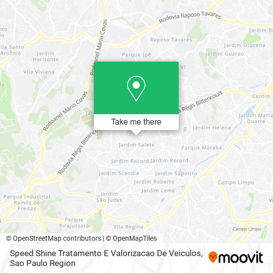 Mapa Speed Shine Tratamento E Valorizacao De Veiculos