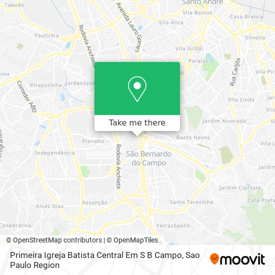 Primeira Igreja Batista Central Em S B Campo map
