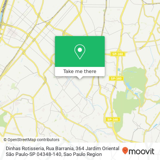 Mapa Dinhas Rotisseria, Rua Barrania, 364 Jardim Oriental São Paulo-SP 04348-140