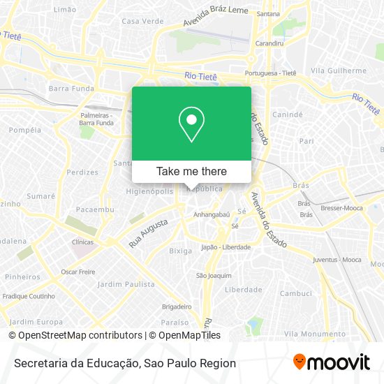 Mapa Secretaria da Educação