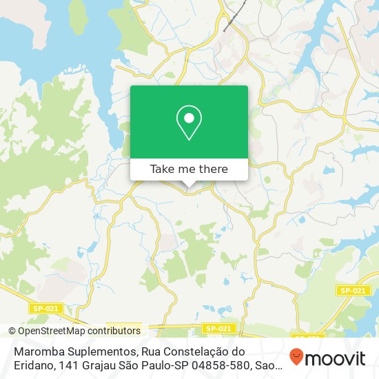 Mapa Maromba Suplementos, Rua Constelação do Eridano, 141 Grajau São Paulo-SP 04858-580