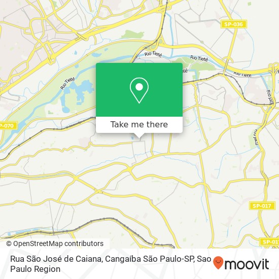 Mapa Rua São José de Caiana, Cangaíba São Paulo-SP