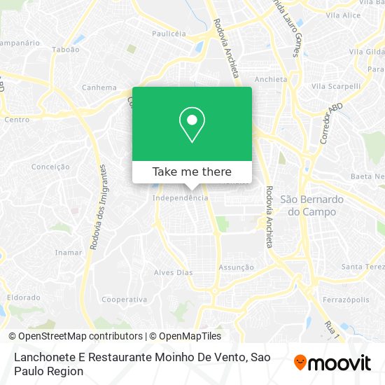 Lanchonete E Restaurante Moinho De Vento map