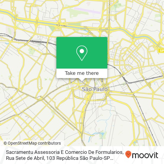 Mapa Sacramentu Assessoria E Comercio De Formularios, Rua Sete de Abril, 103 República São Paulo-SP 01043-000