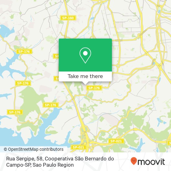 Mapa Rua Sergipe, 58, Cooperativa São Bernardo do Campo-SP