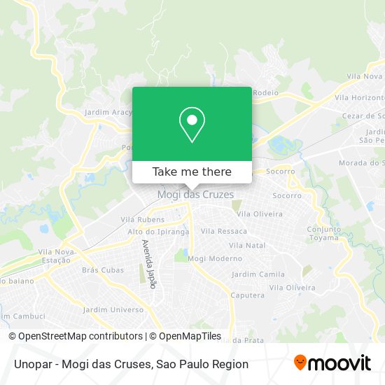 Mapa Unopar - Mogi das Cruses