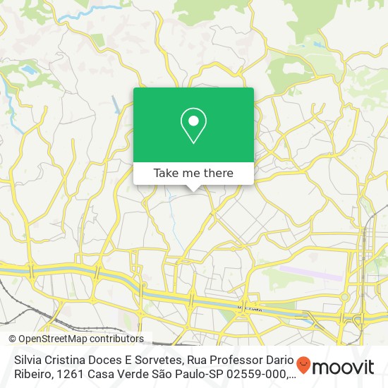 Mapa Silvia Cristina Doces E Sorvetes, Rua Professor Dario Ribeiro, 1261 Casa Verde São Paulo-SP 02559-000