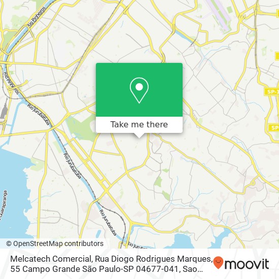 Mapa Melcatech Comercial, Rua Diogo Rodrigues Marques, 55 Campo Grande São Paulo-SP 04677-041