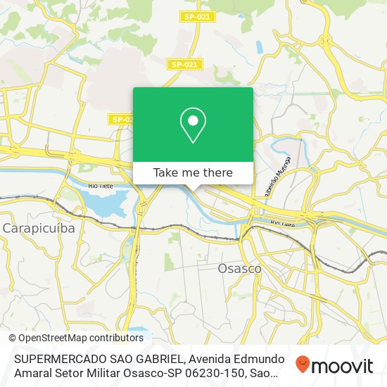 Mapa SUPERMERCADO SAO GABRIEL, Avenida Edmundo Amaral Setor Militar Osasco-SP 06230-150