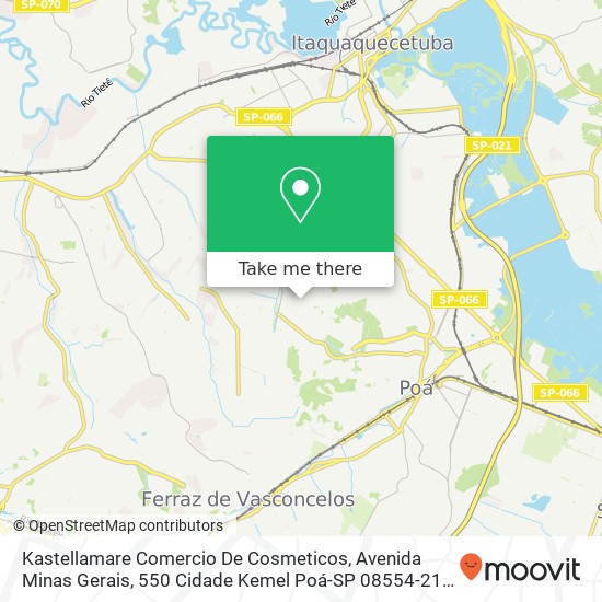 Mapa Kastellamare Comercio De Cosmeticos, Avenida Minas Gerais, 550 Cidade Kemel Poá-SP 08554-210