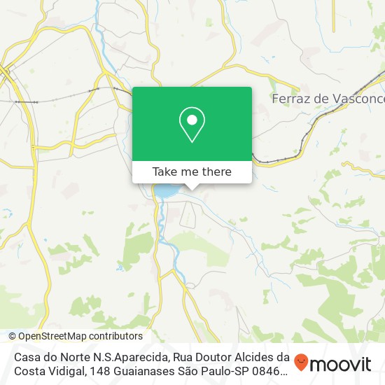 Mapa Casa do Norte N.S.Aparecida, Rua Doutor Alcides da Costa Vidigal, 148 Guaianases São Paulo-SP 08461-470