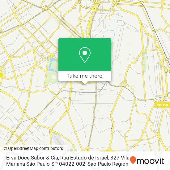 Mapa Erva Doce Sabor & Cia, Rua Estado de Israel, 327 Vila Mariana São Paulo-SP 04022-002