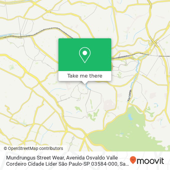 Mapa Mundrungus Street Wear, Avenida Osvaldo Valle Cordeiro Cidade Líder São Paulo-SP 03584-000