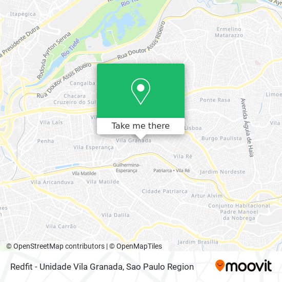 Redfit - Unidade Vila Granada map