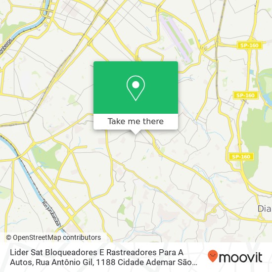 Mapa Lider Sat Bloqueadores E Rastreadores Para A Autos, Rua Antônio Gil, 1188 Cidade Ademar São Paulo-SP 04655-002