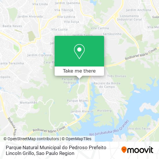 Parque Natural Municipal do Pedroso Prefeito Lincoln Grillo map