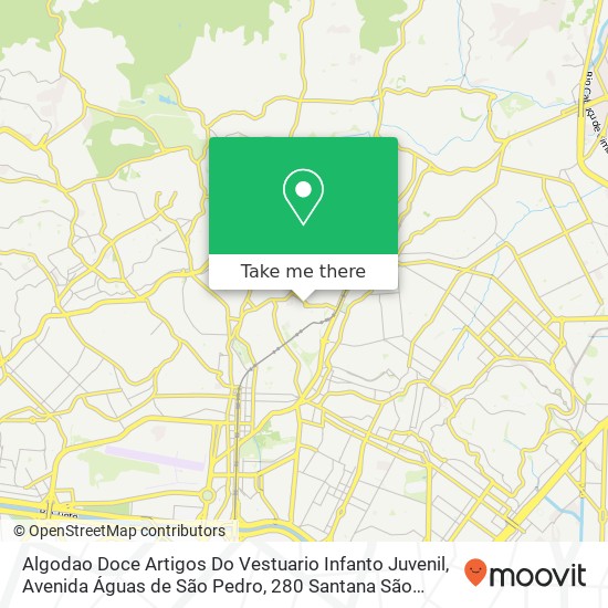 Mapa Algodao Doce Artigos Do Vestuario Infanto Juvenil, Avenida Águas de São Pedro, 280 Santana São Paulo-SP 02302-070