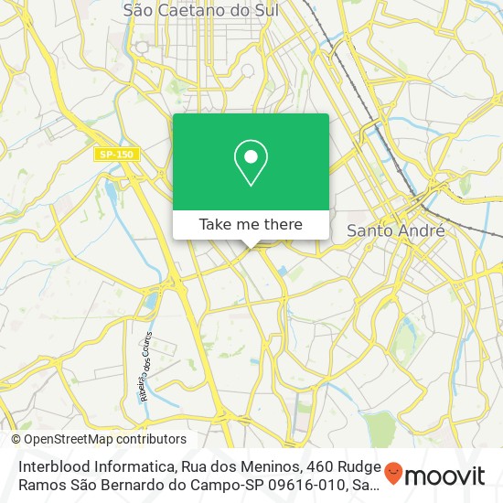 Mapa Interblood Informatica, Rua dos Meninos, 460 Rudge Ramos São Bernardo do Campo-SP 09616-010