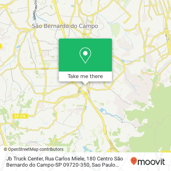 Mapa Jb Truck Center, Rua Carlos Miele, 180 Centro São Bernardo do Campo-SP 09720-350